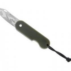 Couteau Skult  lame acier inox X46Cr13 sans cran avec motif Les 3 Grâces manche vert