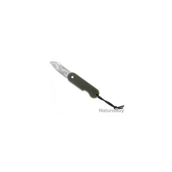 Couteau Skult  lame acier inox X46Cr13 sans cran avec motif Les 3 Grces manche vert