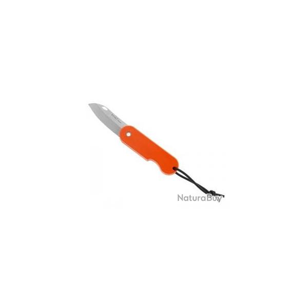 Couteau Skult lame acier inox X46Cr13 sans cran  manche orange