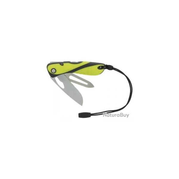 Couteau Wichard OFFSHORE 2 pices  cran inox manche fluo