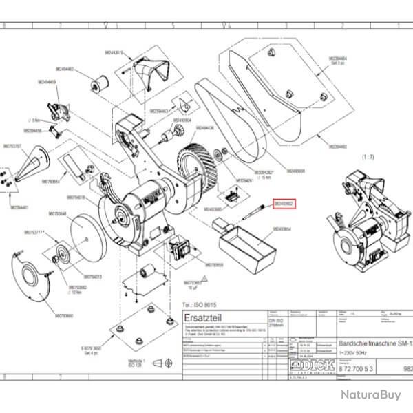 9 8249 3902 Pice de fixation pour bac  eau SM-130