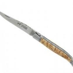 Couteau  Laguiole LE FIDELE lame acier 12C27 dos guilloché manche bouleau