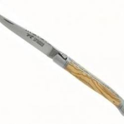 Couteau  Laguiole LE FIDELE lame acier 12C27 dos guilloché manche en olivier