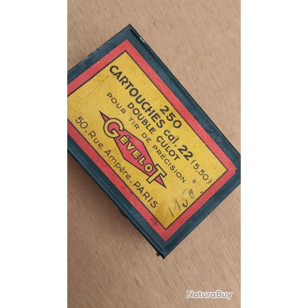 Boite de 250 bosquettes calibre 5,5 mm GEVELOT  en parfait tat pour collection .