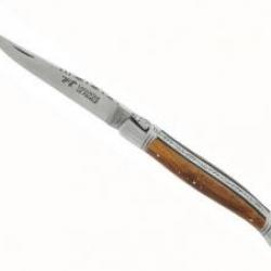 Couteau  Laguiole LE FIDELE lame acier 12C27 dos guilloché manche en pistachier