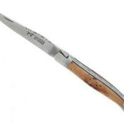 Couteau  Laguiole LE FIDELE lame acier 12C27 dos guilloché manche en genévrier