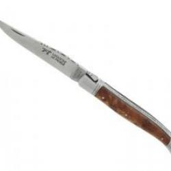 Couteau  Laguiole LE FIDELE lame acier 12C27 dos guilloché manche en loupe de thuya