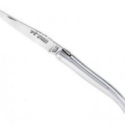 Couteau  Laguiole LE FIDELE lame acier 12C27 dos guilloché plein manche en aluminium brillant