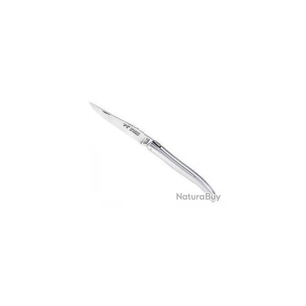 Couteau  Laguiole LE FIDELE lame acier 12C27 dos guilloch plein manche en aluminium brillant