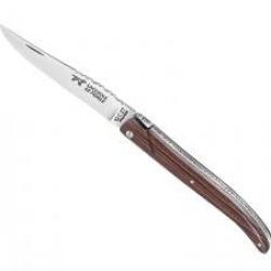 Couteau  Laguiole LE FIDELE lame acier 12C27 dos guilloché plein manche en bois de violette