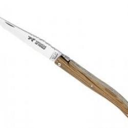 Couteau  Laguiole LE FIDELE lame acier 12C27 dos guilloché plein manche en chêne