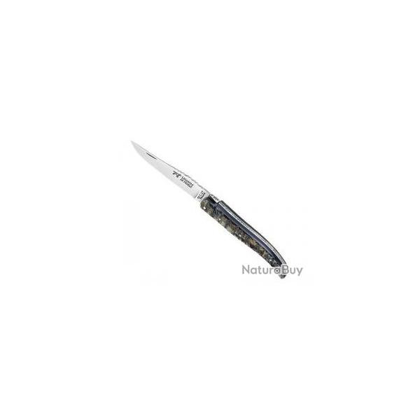 Couteau  Laguiole LE FIDELE lame acier 12C27 dos guilloch plein manche en corne de blier