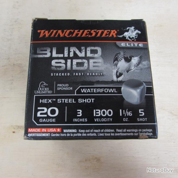 Cartouche de chasse acier WINCHESTER Blind Side calibre 20 plomb n5