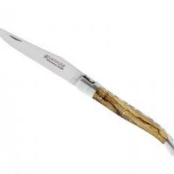 Couteau Laguiole GILLES® ESSENTIEL lame mate acier 12C27 manche en olivier +pochette