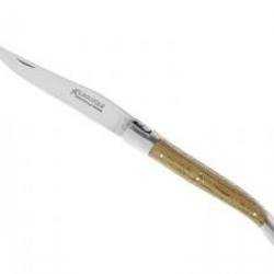 Couteau Laguiole GILLES® ESSENTIEL lame mate acier 12C27 manche en chêne +pochette