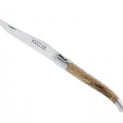 Couteau Laguiole GILLES® ESSENTIEL lame mate acier 12C27 manche en frêne +pochette