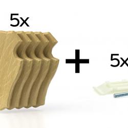 Pack de 5 plaques à trophée 19x12 cm + 5 supports plastique - Claires