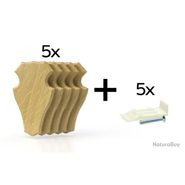 Pack de 5 plaques  trophe 19x12 cm + 5 supports plastique - Claires