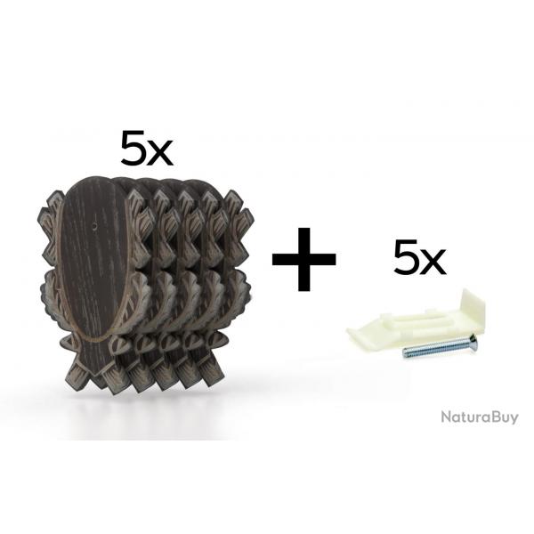 Pack de 5 plaques  trophe scultes 23x15 cm + 5 supports plastiques - Fonces