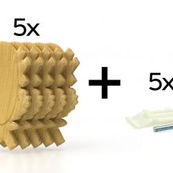 Pack de 5 plaques à trophée scultées 23x15 cm + 5 supports plastiques - Claires