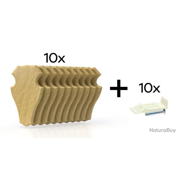 Pack de 10 plaques  trophes 19x12 cm + 10 supports plastiques - Claires