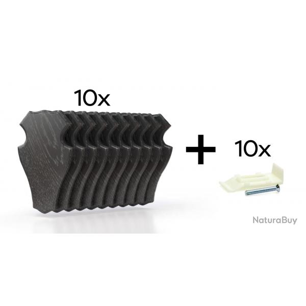 Pack de 10 plaques  trophes 22x13 cm + 10 supports plastiques - Fonces