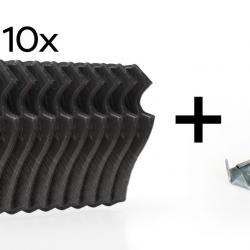 Pack de 10 plaques à trophées 22x13 cm + 10 supports métal - Foncées