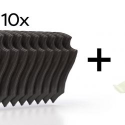 Pack de 10 plaques à trophées 22x13 cm + 10 supports plastiques - Foncées