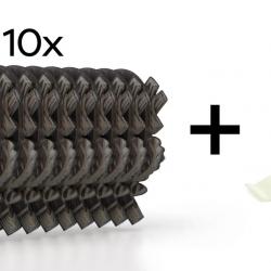 Pack de 10 plaques à trophées scultées 23x15 cm + 10 supports plastiques - Foncées