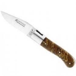 Couteau Laguiole GILLES® GENTLEMAN lame mate à cran acier 14C28N manche hêtre stabilisé +pochette