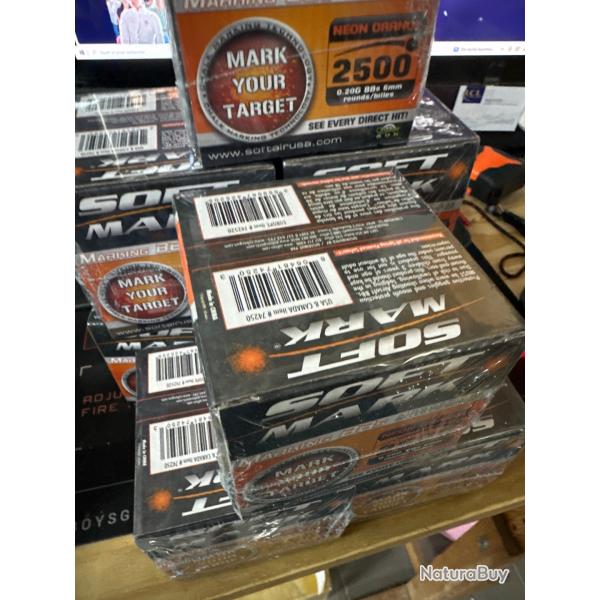 Lot de 8 bote de billes 6 mm marquants airsoft
