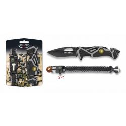 Couteau pliant FOS MARINE + bracelet de survie Paracorde MARTINEZ ALBAINOX