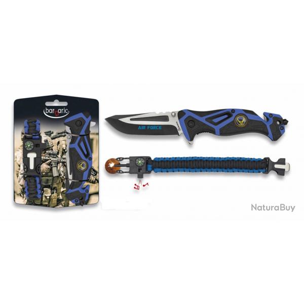 COUTEAU KIT PLIANT FOS AIR FORCE + PARACORDE MARTINEZ ALBAINOX