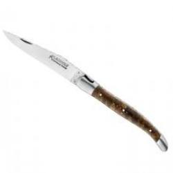 Couteau Laguiole GILLES® TRADITION lame mate acier 14C28N manche hêtre stabilisé +pochette