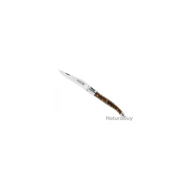 Couteau Laguiole GILLES TRADITION lame mate acier 14C28N manche htre stabilis +pochette