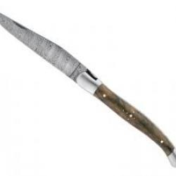 Couteau Laguiole GILLES® TRADITION  lame damas inox 160 couches manche noyer +pochette