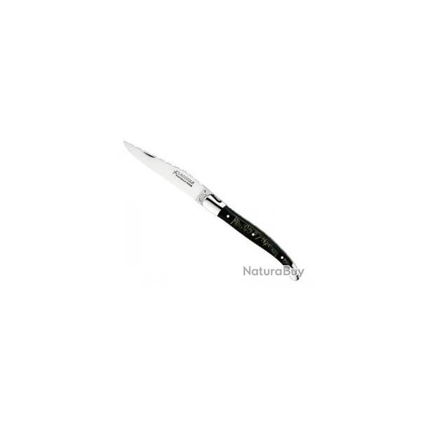 Couteau Laguiole GILLES TRADITION lame brillante acier 14C28N manche corne de buffle +pochette