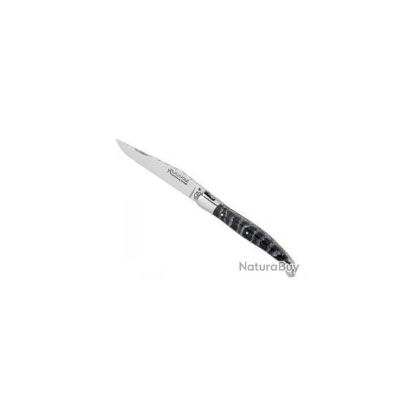 Couteau Laguiole GILLES TRADITION lame brillante acier 14C28N manche molaire mammouth +pochette