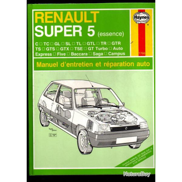 renault super 5 manuel d'entretien et de rparation auto modeles sur couverture