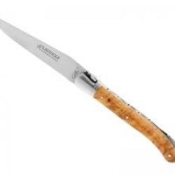 Couteau Laguiole GILLES® NATURE lame mate à cran acier 14C28N manche en genévrier +pochette