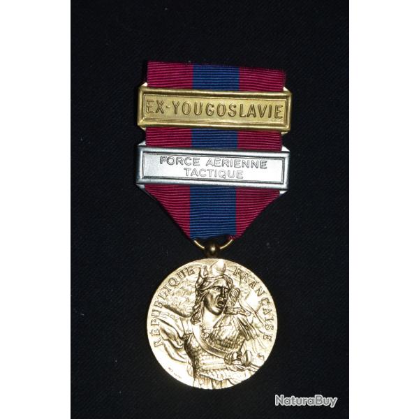 MEDAILLE DEFENSE NATIONALE-AGRAFES EX-YOUGOSLAVIE-FORCE AERIENNE TACTIQUE-AVIATION