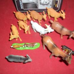 chèvres miniatures en pvc différentes tailles lot de 11