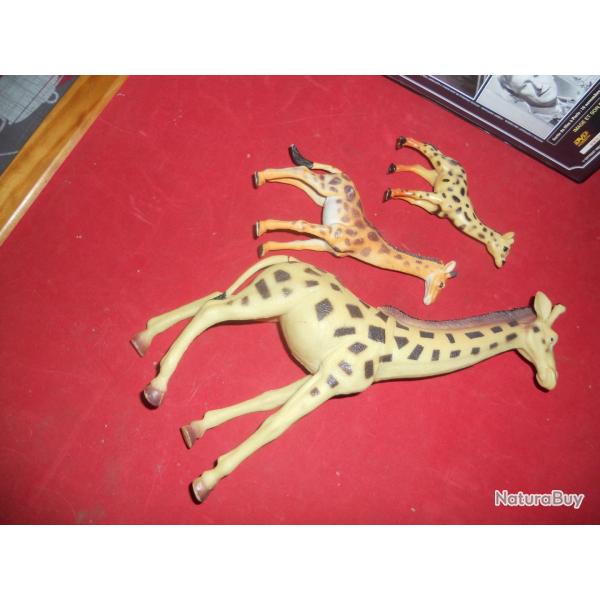 girafes miniatures en pvc diffrentes tailles lot de 3