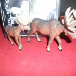 élans miniatures en pvc différentes tailles lot de2