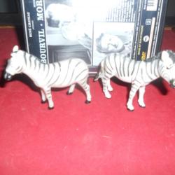 zèbres miniatures en pvc  lot de2