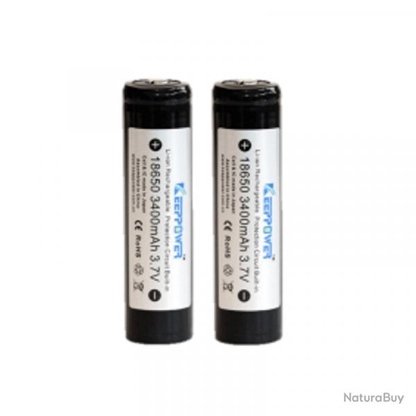 BATTERIES 18650 KEEPPOWER 3500 MAH LI-ION TRACKER - LOT DE 2