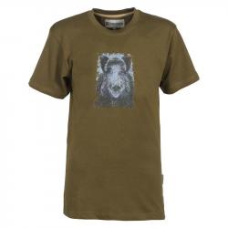 T Shirt De Chasse Enfant Manches Courtes Sanglier PERCUSSION