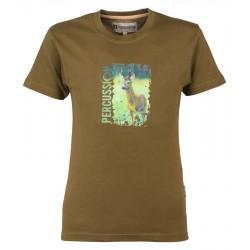 T Shirt De Chasse Enfant Manches Courtes Chevreuil PERCUSSION