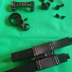 Chargeurs airsoft x 2 MP 5 et raille pour optique plus quelques pièces détachées