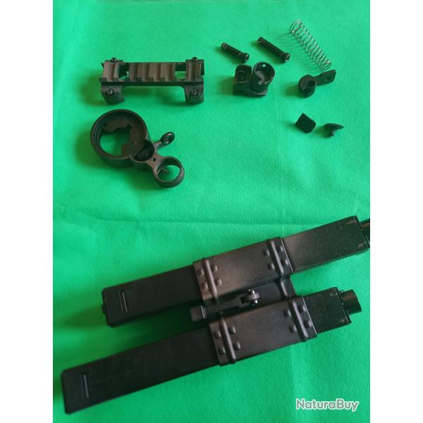 Chargeurs airsoft x 2 MP 5 et raille pour optique plus quelques pices dtaches